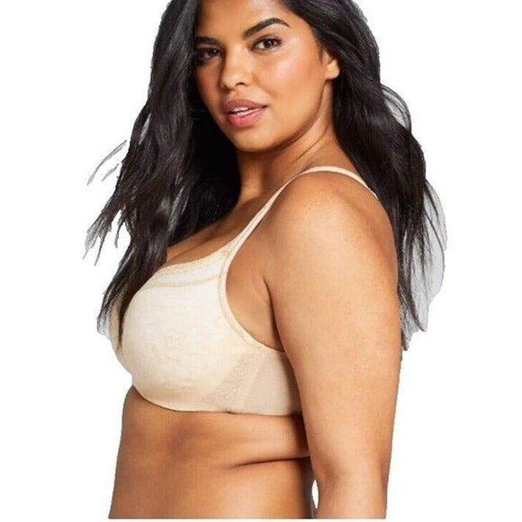 Lane Bryant Cacique Womens Bra Modern Lace Balconette 46DD Cafe Mocha Underwire - Picture 3 of 8